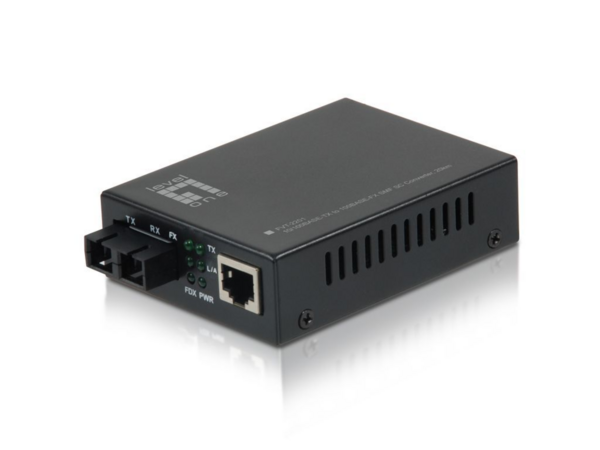 Fast-Ethernet RJ45 zu SC Mediakonverter, Single-Mode Fiber 1310nm 20km Medienkonverter