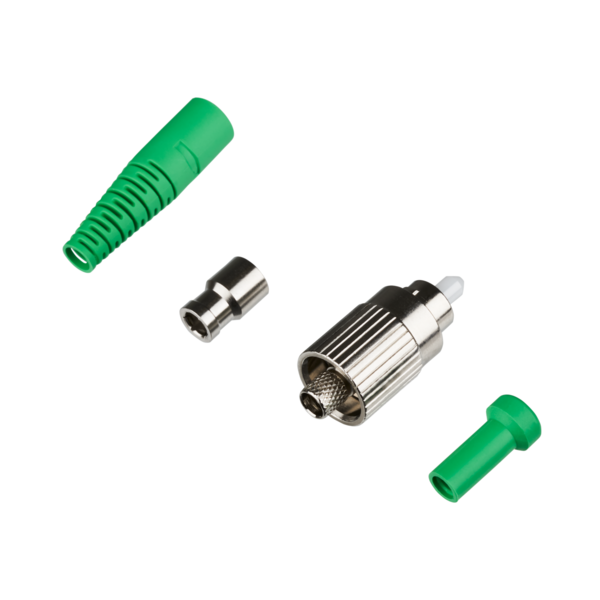 FC/APC 8°-Stecker Singlemode 3,0mm -- grüne Knickschutztülle