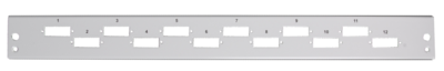 Frontblende 12 x SC Duplex/LC Quad -- horizontal, versetzt, grau