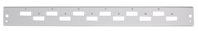 Frontblende 12 x SC Duplex/LC Quad, horizontal, versetzt, schwarz