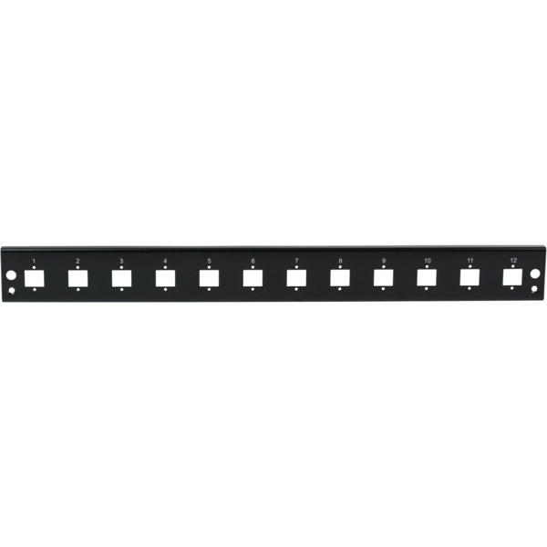 Frontblende 12xE2000®Duplex, E2000®, Compact (RDM) gerade Vers. sw