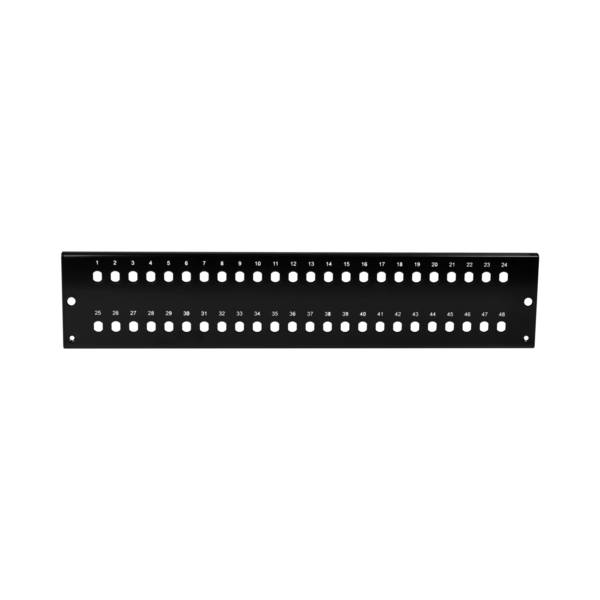 Frontblende 2 HE 48 x ST/FC (D-hole) -- schwarz