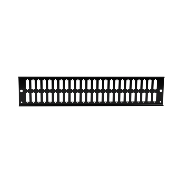 Frontplatte 2HE 48 x SC Duplex/LC Quad -- vertikal schwarz