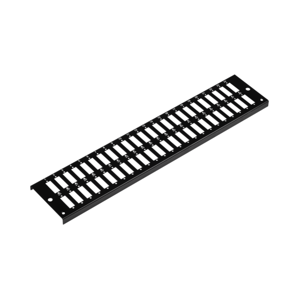 Frontplatte 2HE 48 x SC Duplex/LC Quad -- vertikal schwarz