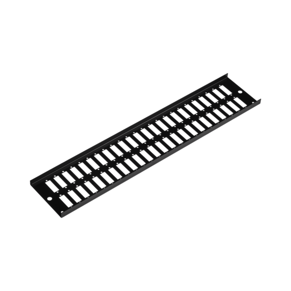 Frontplatte 2HE 48 x SC Duplex/LC Quad -- vertikal schwarz