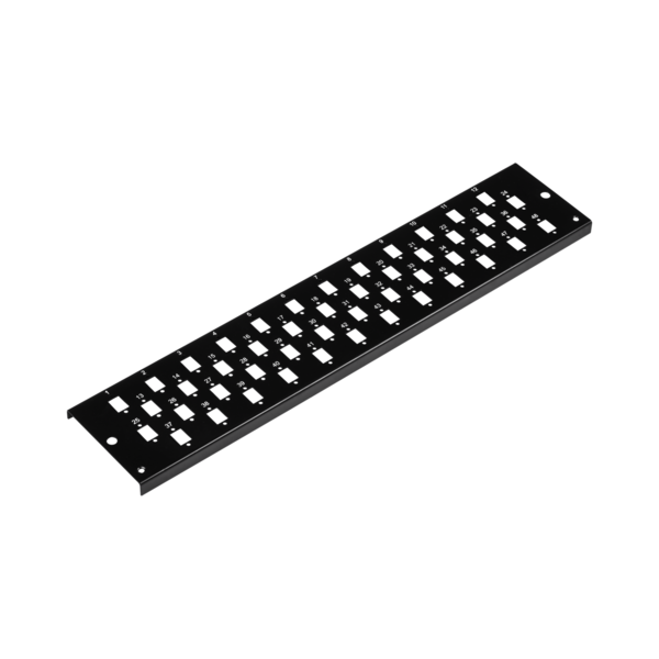 Frontplatte 2HE 48 x SC Simplex/E2000©  -- Simplex/MTRJ/LC Duplex schwarz