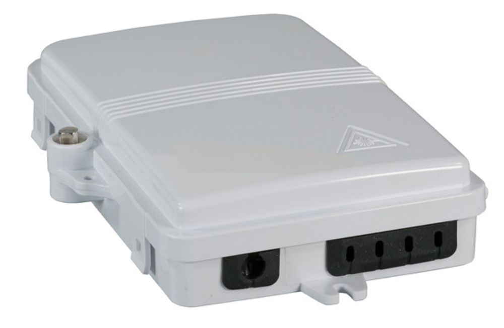 FTTH FTTH IP65 Anschlussbox für 8 Fasern, 4 Kupplungen, und Faserüberlängenaufnahme - 1 VPE = 40 Stück FTTH
