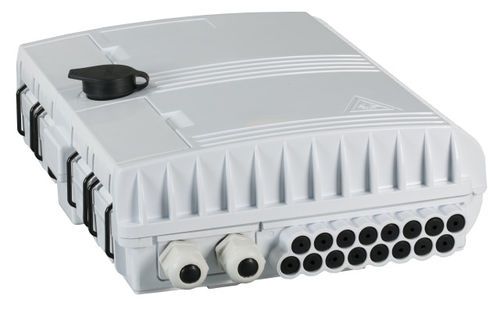 FTTH IP65 Anschlussbox für 16Fasern, 16Kupplungen und Faserüberlängenaufnahme