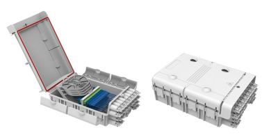 FTTH IP65 Anschlussbox für 48 Fasern,24 Kupplungen -- und Faserüberlängenaufnahme