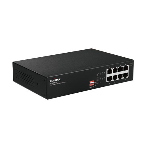 Gigabit Ethernet 8-Port Switch 4x PoE+ Ports, DIP Switch 70W ohne Lüfter Gigabit Ethernet 8-Port Switch 4x PoE+ Ports, DIP Switch 70W ohne Lüfter
