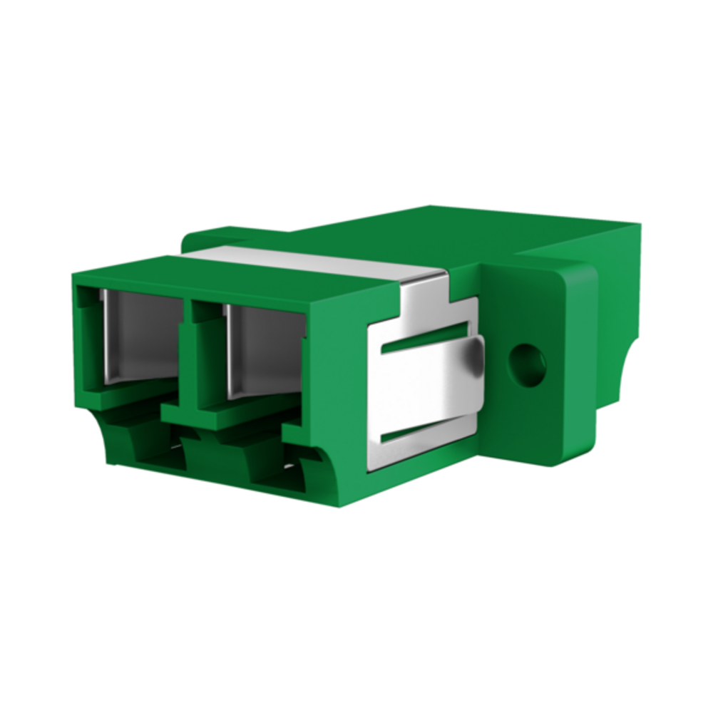 Glasfaser Kupplungen Kupplung LC/APC Duplex OS2 grün, mit Shutter - 1 VPE = 12 Stï¿½ck Glasfaser Kupplungen