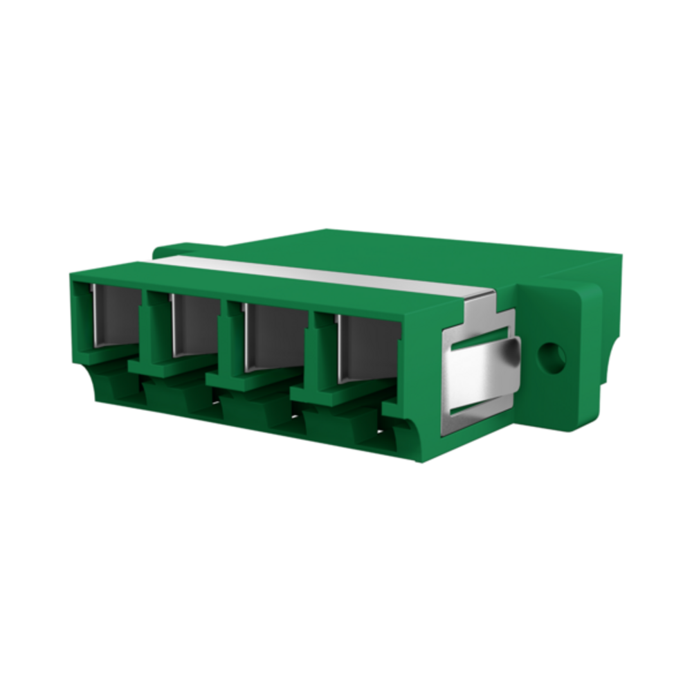 Glasfaser Kupplungen Kupplung LC/APC Quad OS2 grün, mit Shutter - 1 VPE = 12 Stï¿½ck Glasfaser Kupplungen