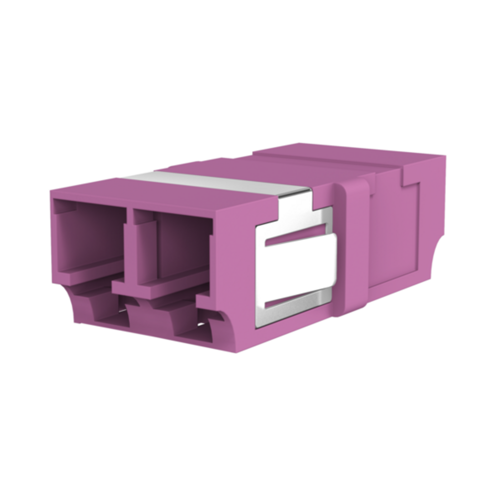 Glasfaser Kupplungen Kupplung LC Duplex OM4 erikaviolett, flanschlos - 1 VPE = 12 Stï¿½ck Glasfaser Kupplungen