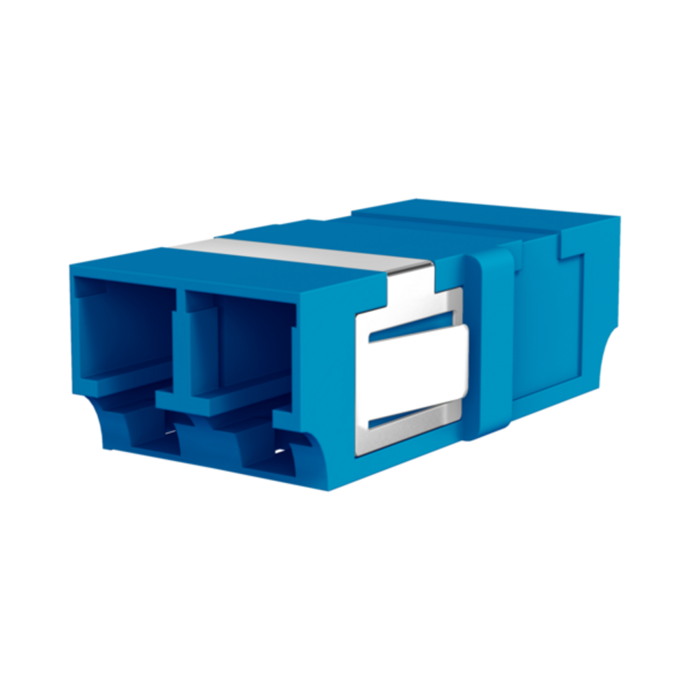 Glasfaser Kupplungen Kupplung LC Duplex OS2 blau, flanschlos - 1 VPE = 12 Stï¿½ck Glasfaser Kupplungen
