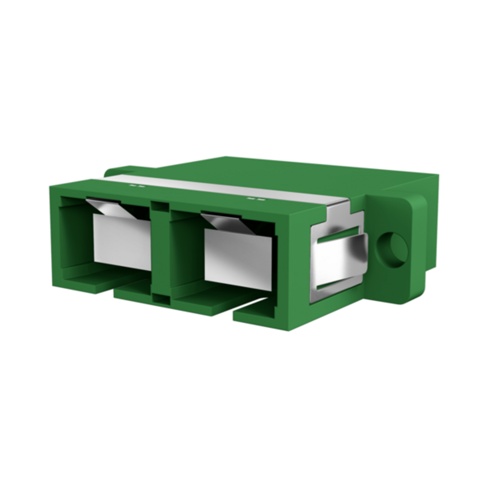Glasfaser Kupplungen Kupplung SC/APC Duplex OS2 grün, mit Shutter - 1 VPE = 12 Stï¿½ck Glasfaser Kupplungen
