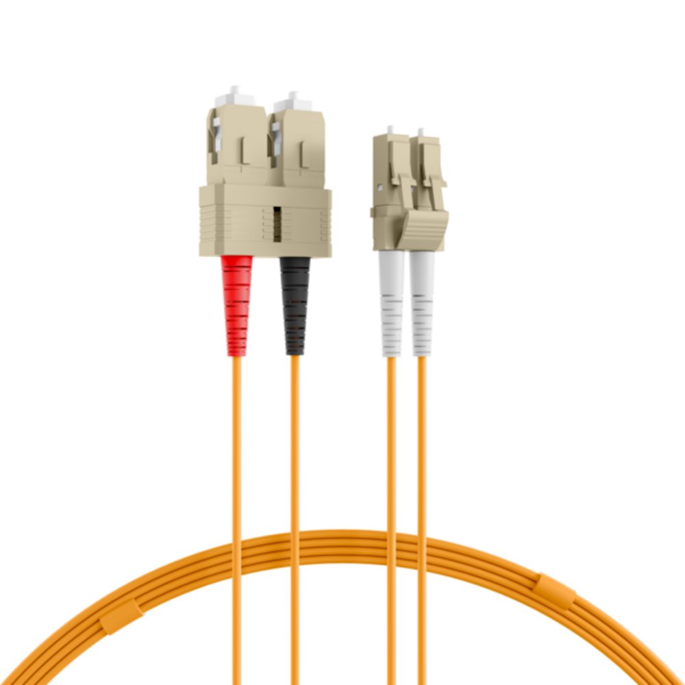 Glasfaser Patchkabel Duplex Patchkabel LC-SC OM2, 0,5m LSZH 2mm orange - 1 VPE = 10 Stï¿½ck Glasfaser Patchkabel
