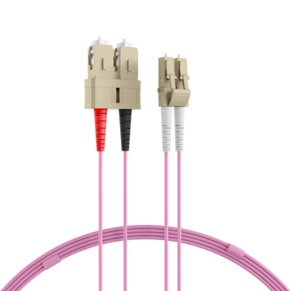 Glasfaser Patchkabel Duplex Patchkabel LC-SC OM4, 10m LSZH 2mm erikaviolett - 1 VPE = 10 Stï¿½ck
