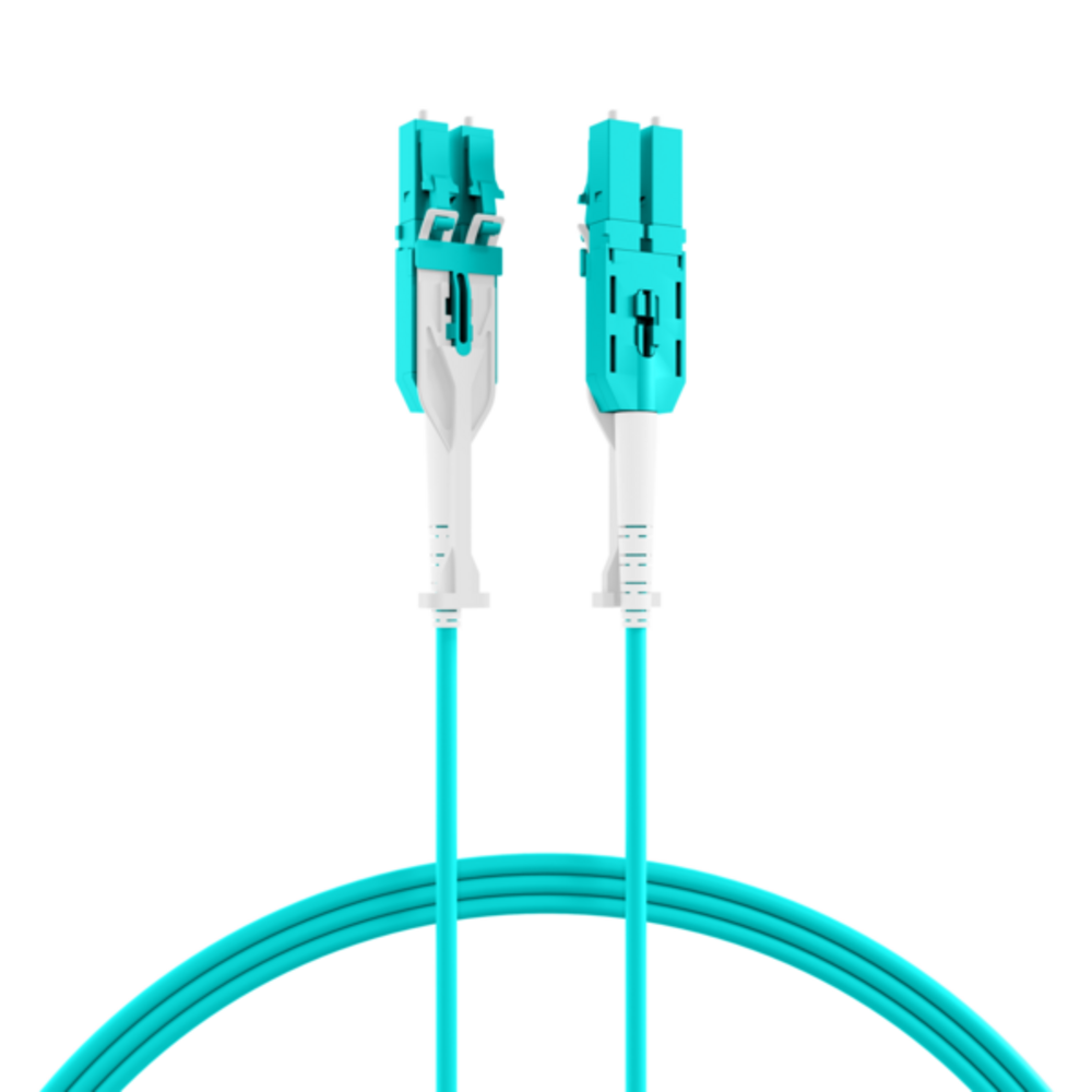 Glasfaser Patchkabel Duplex Patchkabel Push/Pull LC-LC OM3, 15m LSZH 3mm aqua - 1 VPE = 5 Stï¿½ck Glasfaser Patchkabel