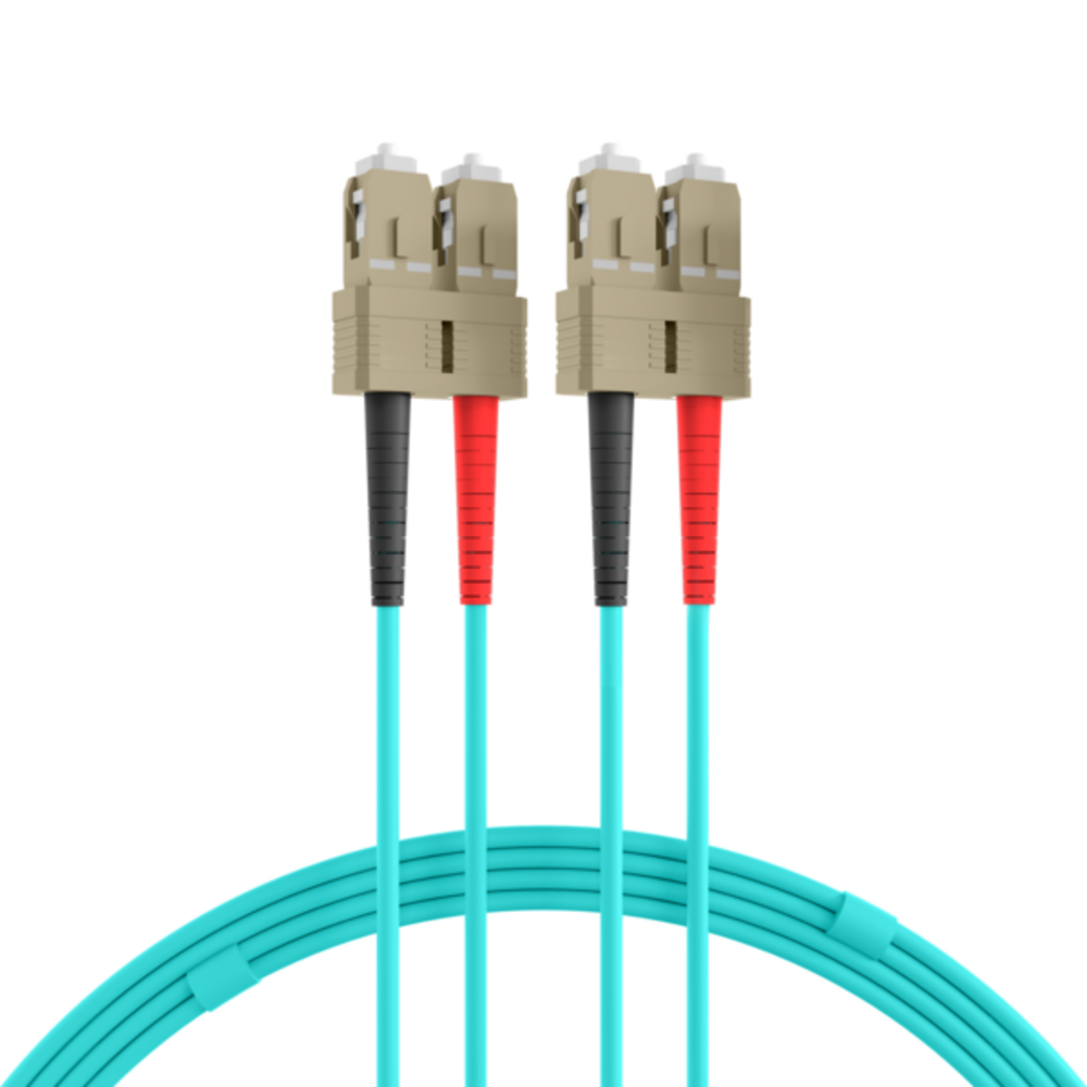 Glasfaser Patchkabel Duplex Patchkabel SC-SC OM3, 10m LSZH 3mm aqua - 1 VPE = 5 Stï¿½ck Glasfaser Patchkabel