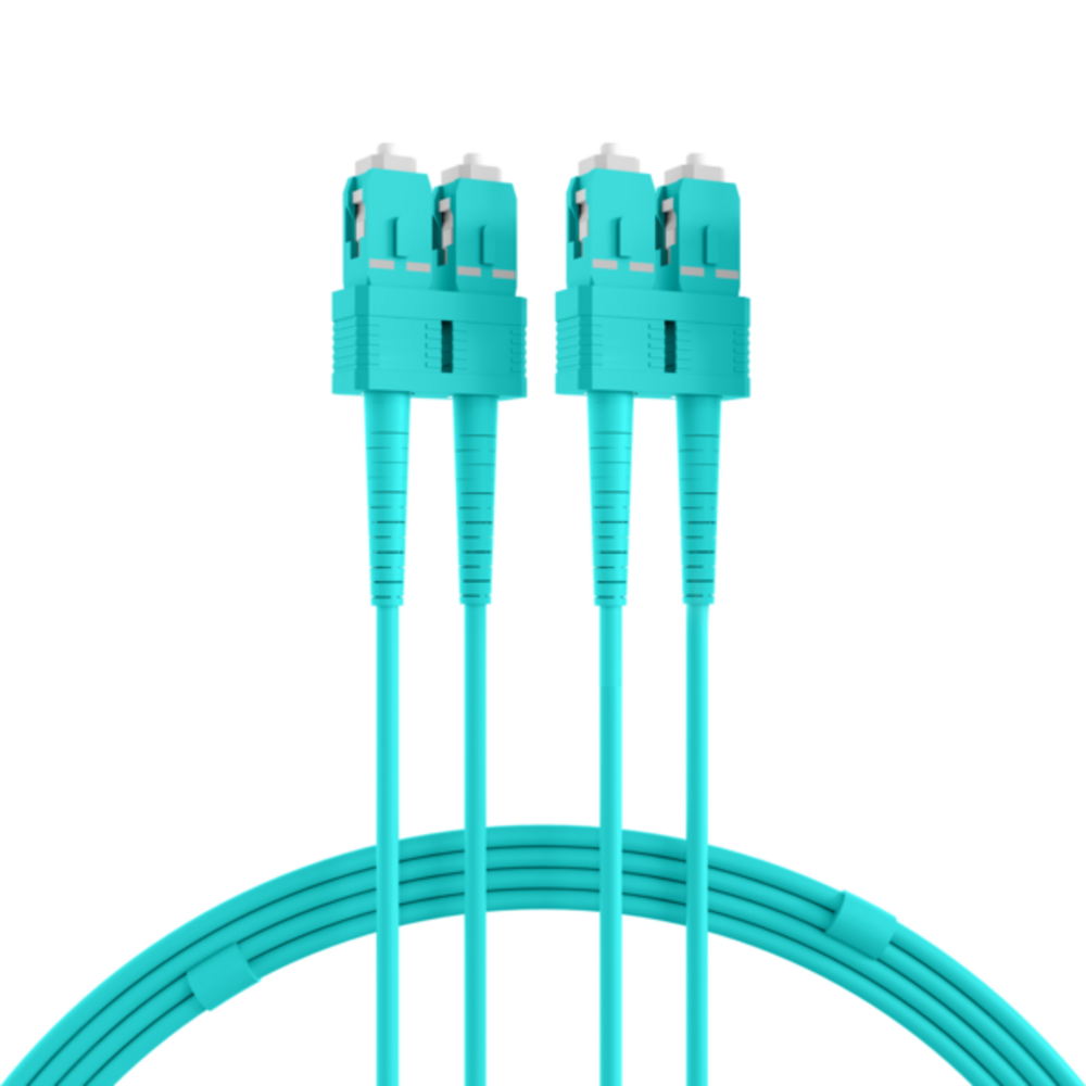 Glasfaser Patchkabel Duplex Patchkabel SC-SC OM3, 5m LSZH 1,2mm aqua - 1 VPE = 10 Stï¿½ck Glasfaser Patchkabel