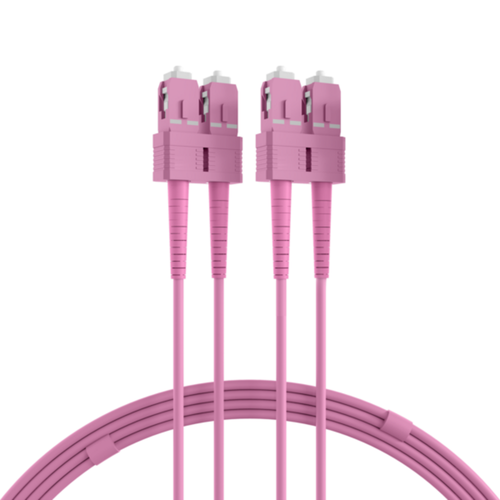 Glasfaser Patchkabel Duplex Patchkabel SC-SC OM4, 1m LSZH 1,2mm erikaviolett - 1 VPE = 10 Stï¿½ck