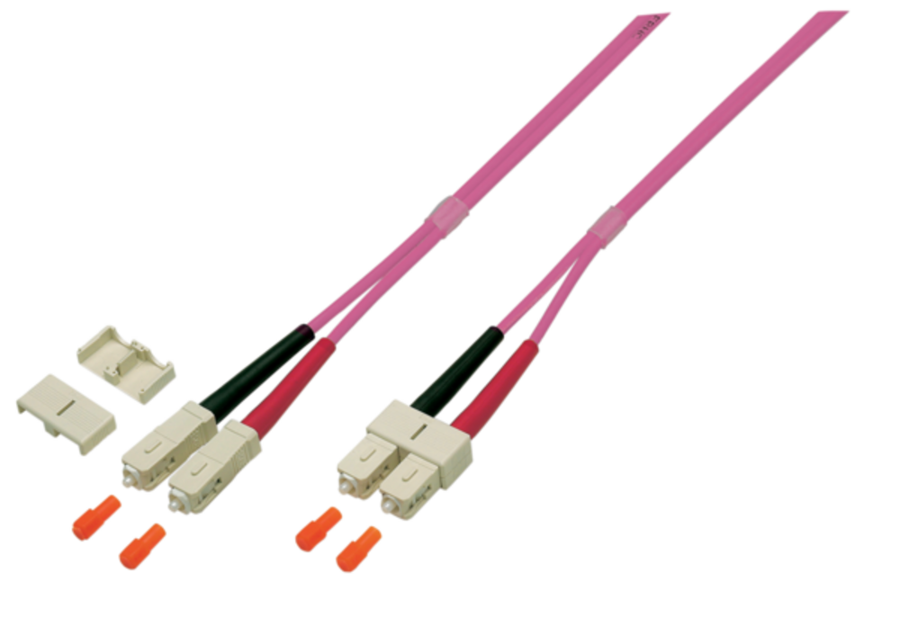 Glasfaser Patchkabel Duplex Patchkabel SC-SC OM4, 7,5m LSZH 3mm erikaviolett - 1 VPE = 10 Stï¿½ck