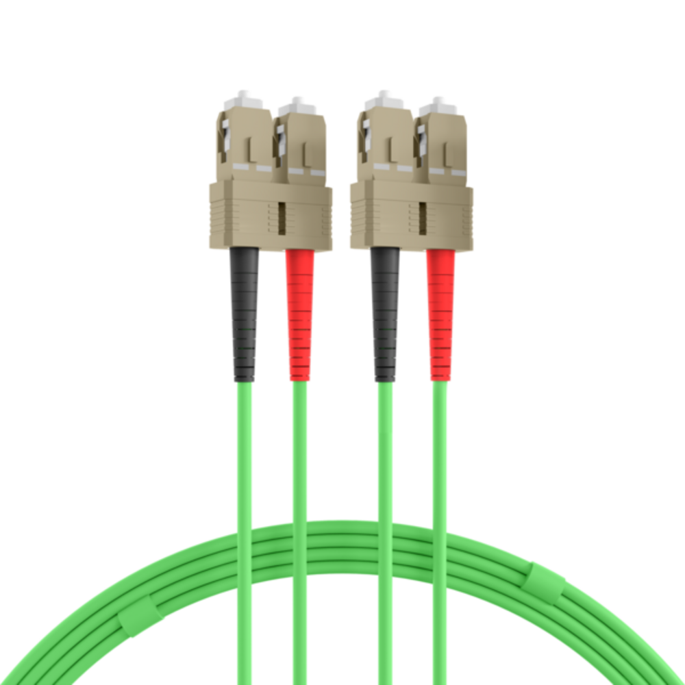 Glasfaser Patchkabel Duplex Patchkabel SC-SC OM5, 15m LSZH 3mm limettengrün - 1 VPE = 5 Stï¿½ck Glasfaser Patchkabel