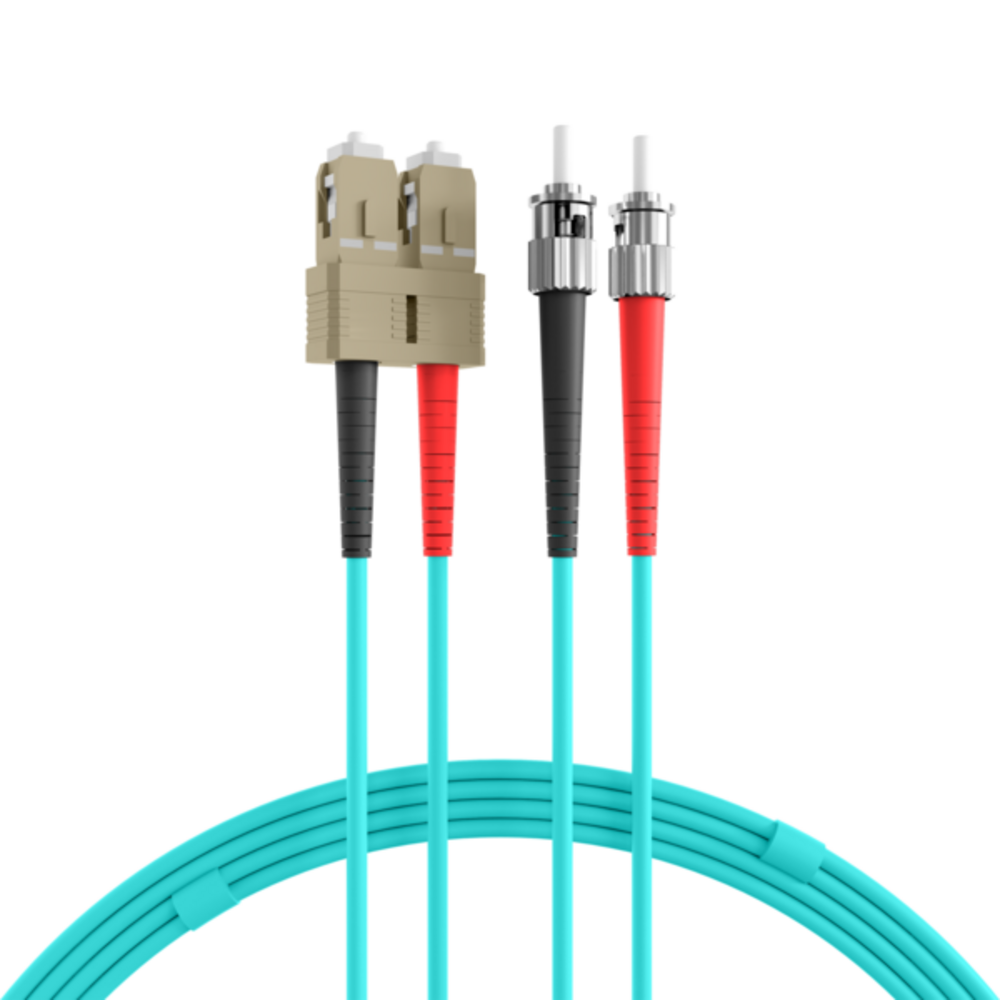 Glasfaser Patchkabel Duplex Patchkabel SC-ST OM3, 10m LSZH 3mm aqua - 1 VPE = 8 Stï¿½ck Glasfaser Patchkabel