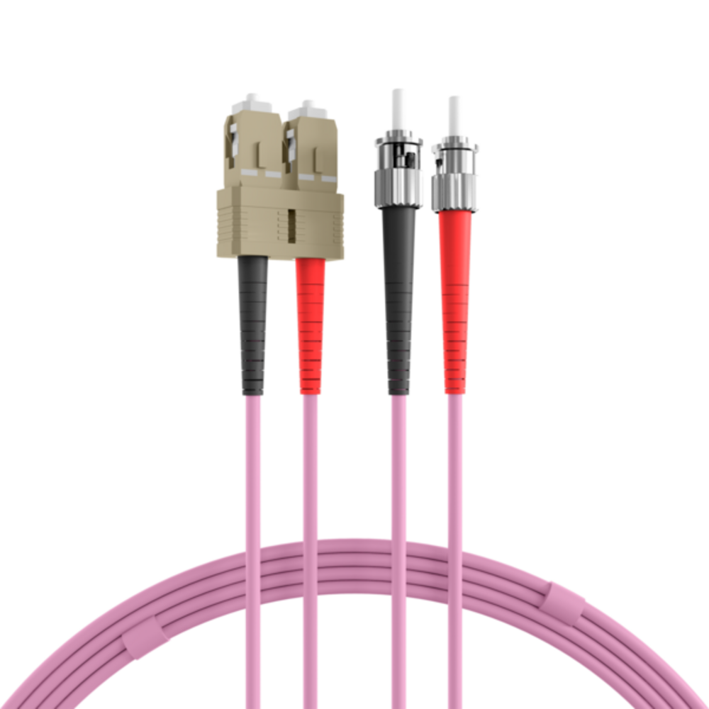 Glasfaser Patchkabel Duplex Patchkabel SC-ST OM4, 2m LSZH 3mm erikaviolett - 1 VPE = 24 Stï¿½ck Glasfaser Patchkabel