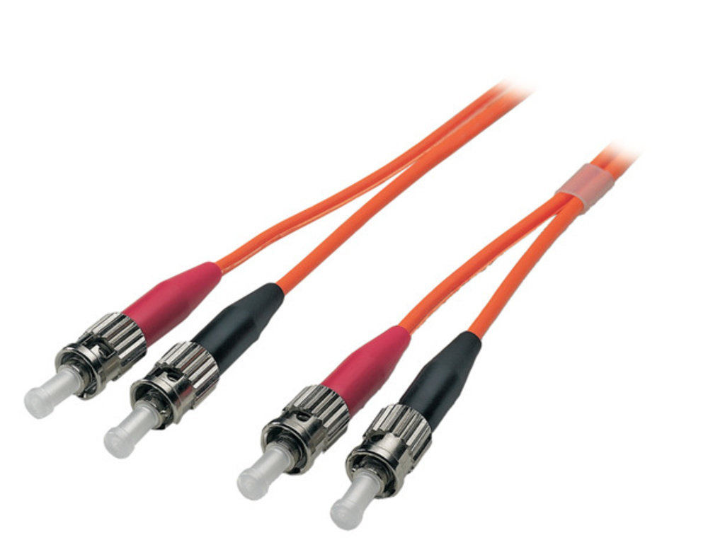 Glasfaser Patchkabel Duplex Patchkabel ST-ST OM2, 1m LSZH 3mm orange - 1 VPE = 10 Stück Glasfaser Patchkabel