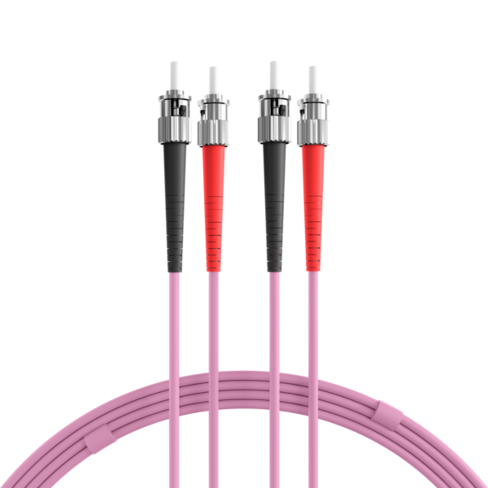 Glasfaser Patchkabel Duplex Patchkabel ST-ST OM4, 5m LSZH 3mm erikaviolett - 1 VPE = 30 Stï¿½ck Glasfaser Patchkabel
