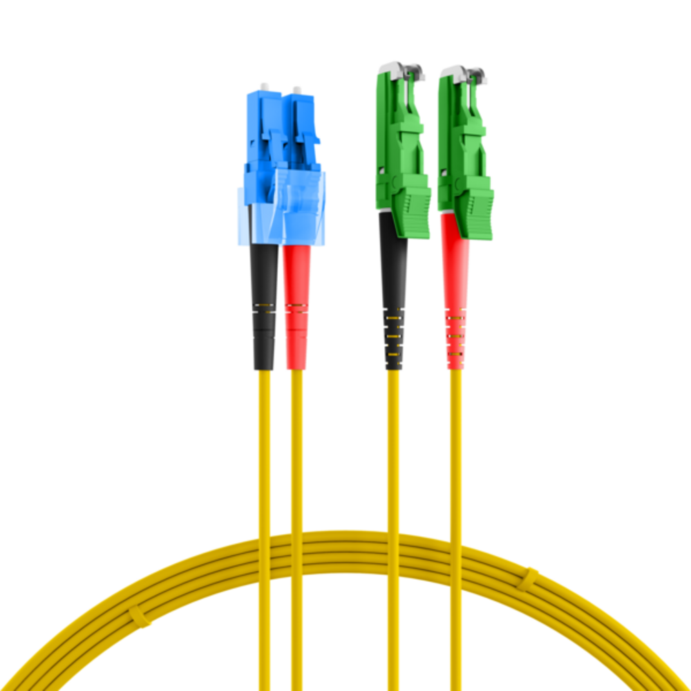 Glasfaser Patchkabel R&M Duplex Patchkabel E2000?/APC-LC OS2, 7,5m 3mm gelb G657A1 Grade C - 1 VPE = 100 Stück Glasfaser Patchkabel