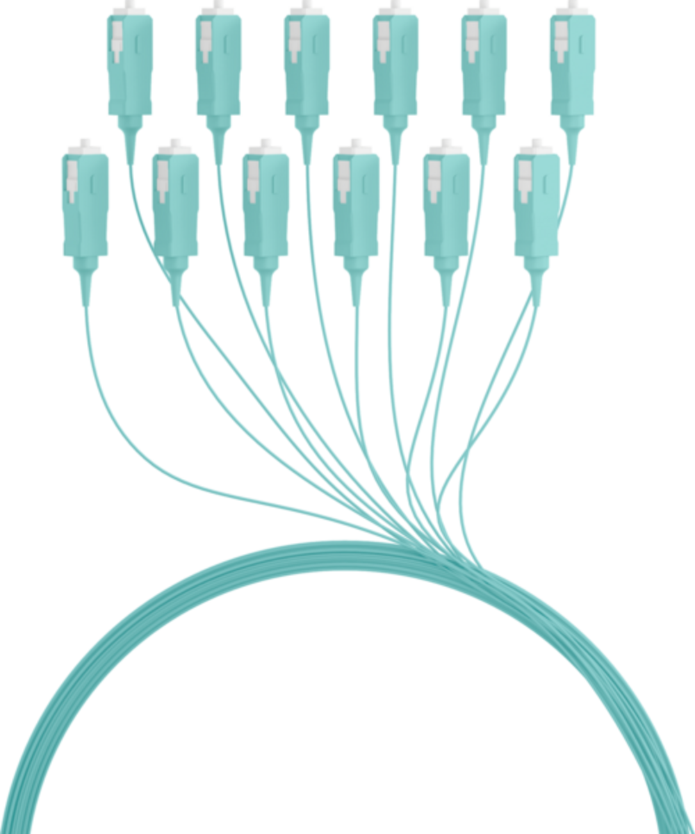 Glasfaser Pigtails Faserpigtail SC OM3 , Aqua 2m - 1 Stück - 1 VPE = 12 Stück Glasfaser Pigtails