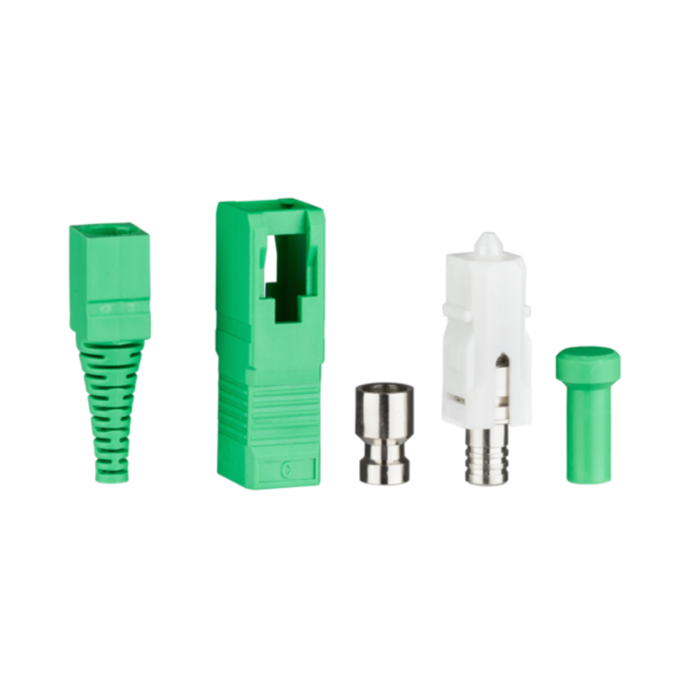 Glasfaser Stecker  Senko Stecker SC/APC SM 2,0 mm, Stecker (grün) Knickschutz (grün) - 1 VPE = 100 Stück Glasfaser Stecker