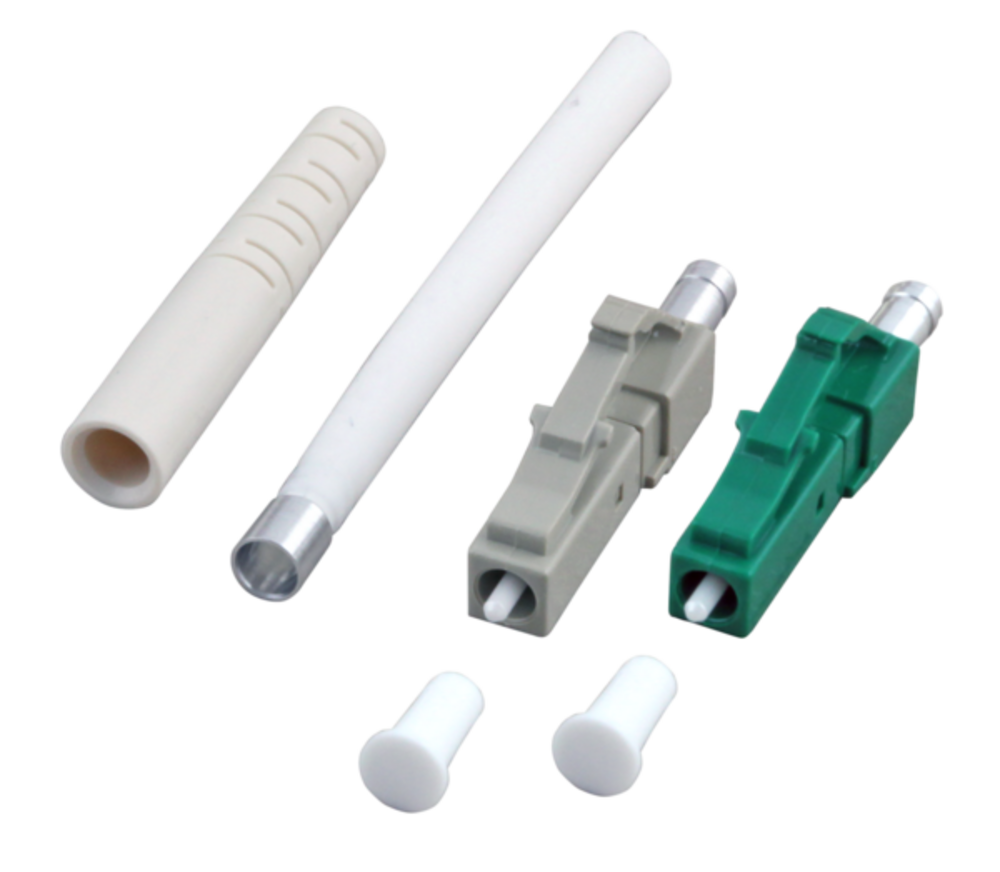 Glasfaser Stecker  Stecker LC MM 2,0mm, Stecker (beige) Knickschutz (beige) - 1 VPE = 100 Stück Glasfaser Stecker