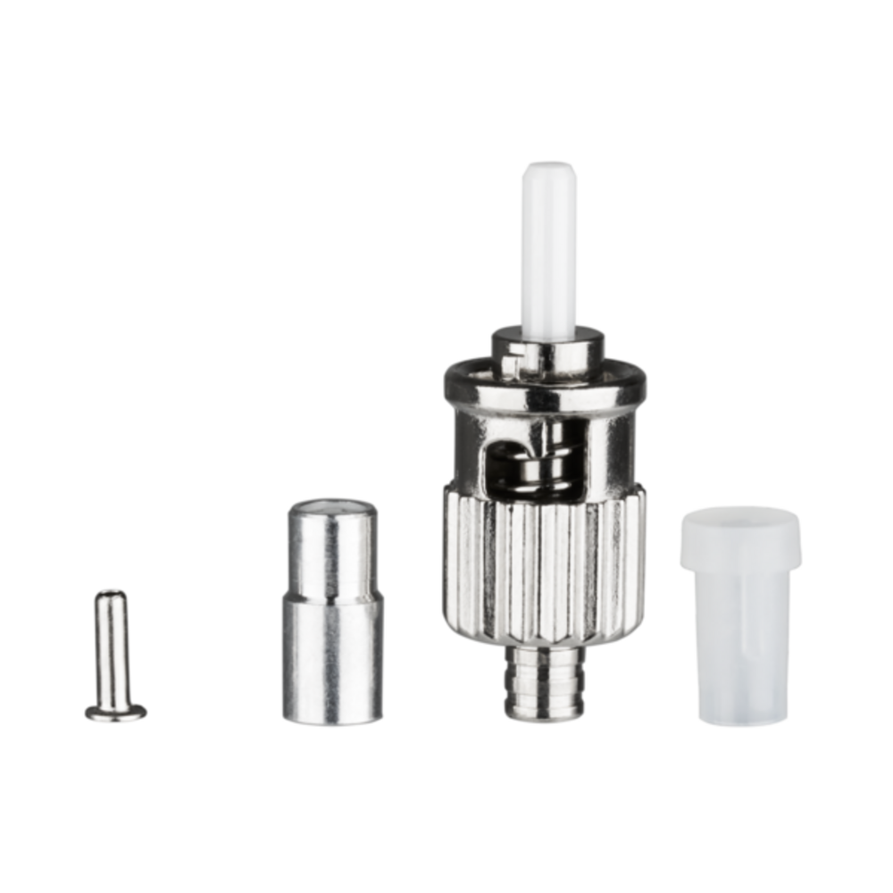 Glasfaser Stecker  Stecker ST-II MM 3,0mm, Stecker (Metall) Knickschutz (ohne) - 1 VPE = 100 Stück Glasfaser Stecker