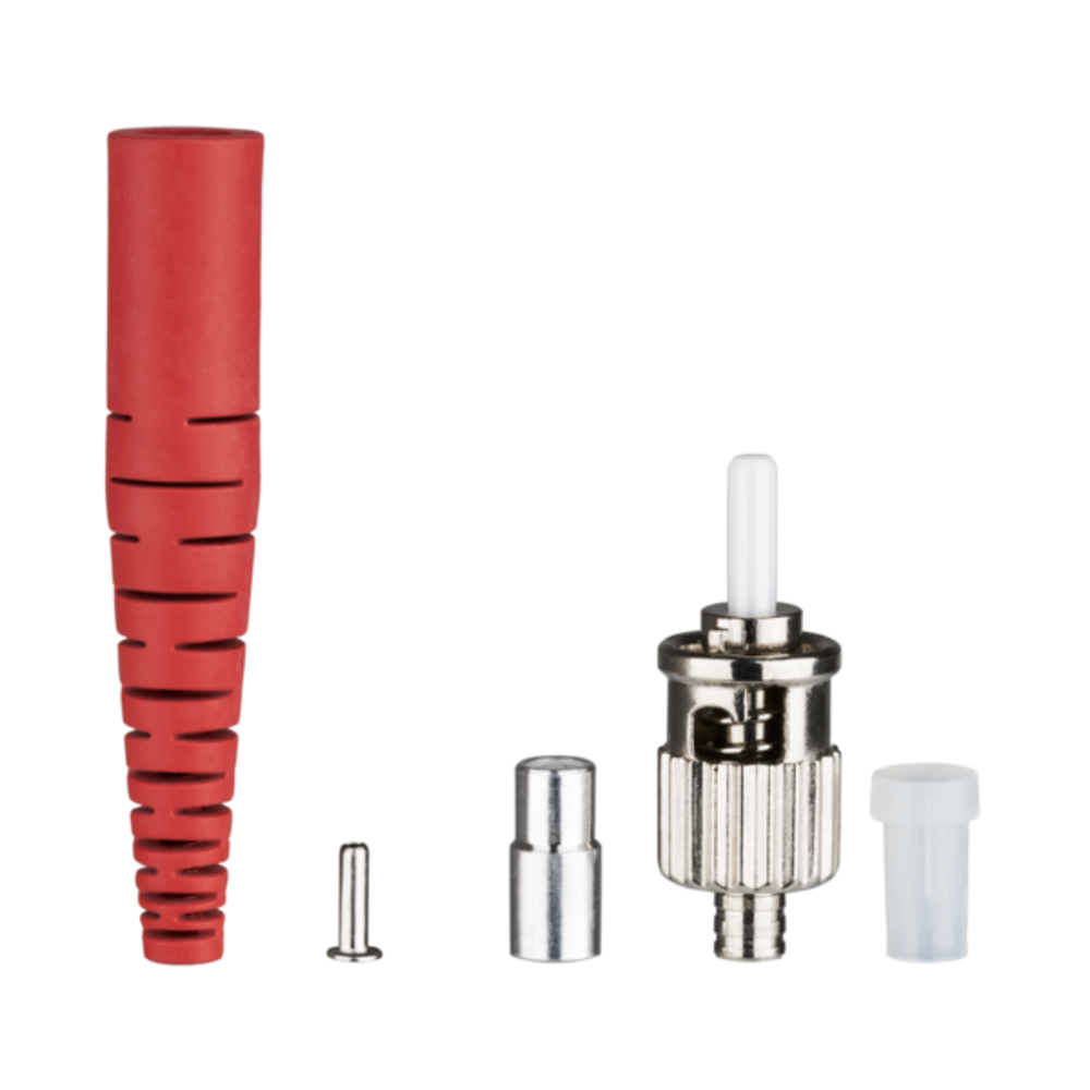 Glasfaser Stecker  Stecker ST-II SM 3,0mm, Stecker (Metall) Knickschutz (ohne) - 1 VPE = 100 Stück Glasfaser Stecker