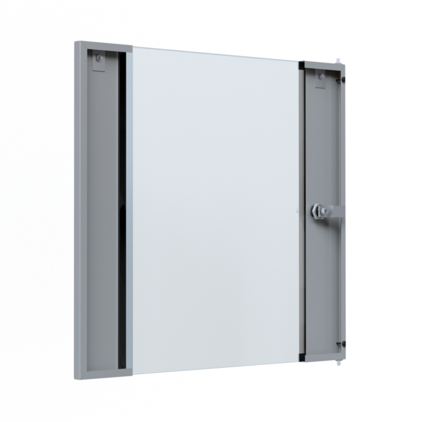 Glastür für X-Rack Wandgehäuse -- 12HE grau RAL7035 3/3