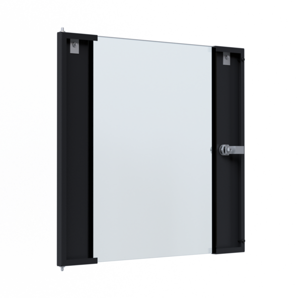 Glastür für X-Rack Wandgehäuse -- 12HE schwarz RAL9005 3/3