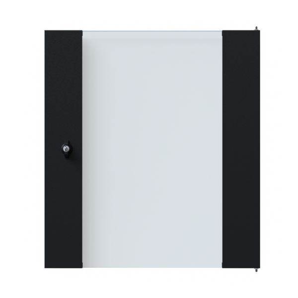 Glastür für X-Rack Wandgehäuse -- 12HE schwarz RAL9005 3/3