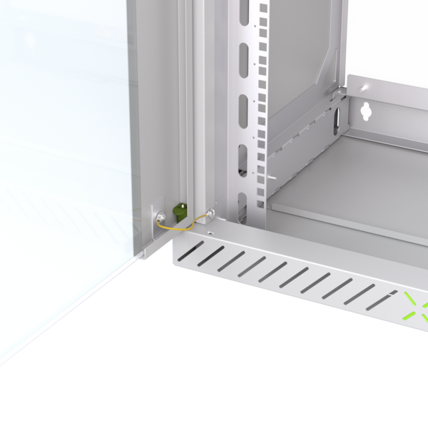 Glastür für X-Rack Wandgehäuse -- 15HE grau RAL7035 3/3