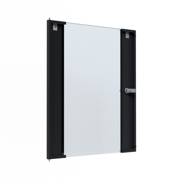 Glastür für X-Rack Wandgehäuse -- 15HE schwarz RAL9005 3/3