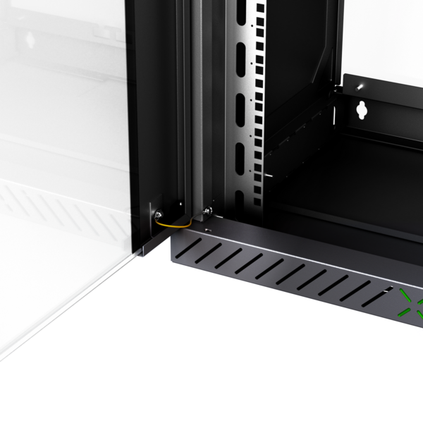 Glastür für X-Rack Wandgehäuse -- 15HE schwarz RAL9005 3/3