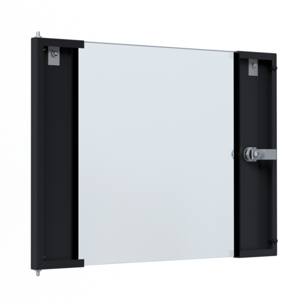 Glastür für X-Rack Wandgehäuse -- 9HE schwarz RAL9005 3/3