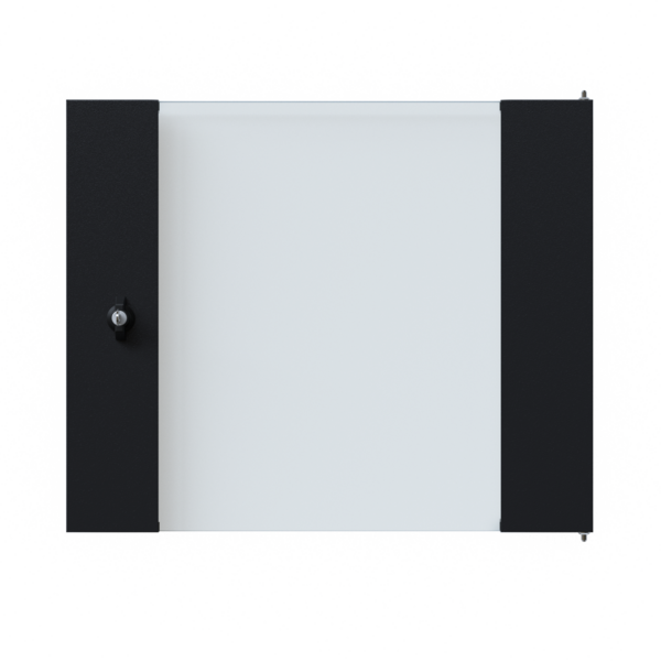 Glastür für X-Rack Wandgehäuse -- 9HE schwarz RAL9005 3/3