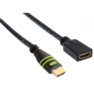 HDMI 4K 60Hz High Speed Anschlusskabel -- ,mit Ethernet M/F, schwarz, 1,8 m