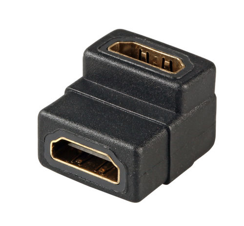 HDMI? Adapter, 2x HDMI?-A, Bu.-Bu. (gewinkelt), schwarz HDMI? Adapter, 2x HDMI?-A, Bu.-Bu. (gewinkelt), schwarz