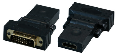 HDMI? /-DVI 24+1 Adapter, Typ A Bu auf DVI-D24+1 St 360°