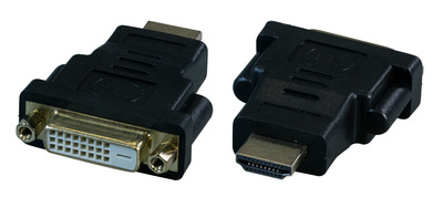 HDMI-DVI Adapter, HDMI-A auf DVI-D -- 24+1, St.-Bu., schwarz