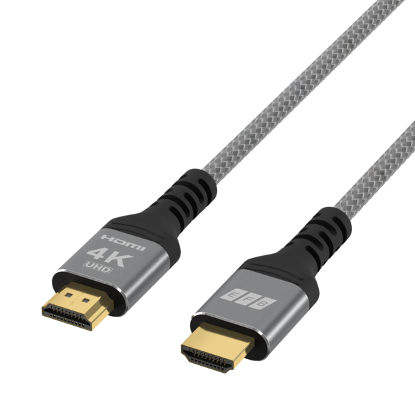 HDMI Kabel High-Speed m. Ethernet 4K60Hz 18 Gbit/s -- 5m grau komp. mit HDMI 2.0